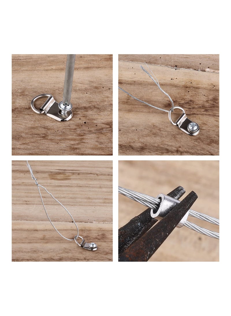 SYOSI Picture Hanging Wire Kit Wall Hooks for Hanging Pictures with Wire Screw D Ring Loop Sleeves for Picture Frame Mirror Art - Image 5