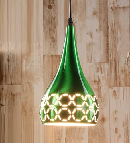 kinis Decorative Hanging Lamp/Pendant Lamp/Ceiling Light to Décor Home/Living Room/Bedroom/Office/Dining/Cafe/Restaurants, Two Cutting Balloon Shape, Green (Pack of 1, with Bulb) - Image 1