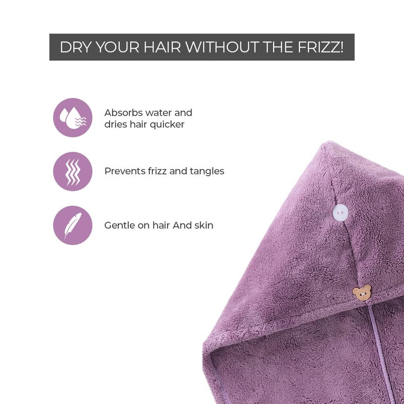 PROLIXR Microfiber Hair Towel Wrap Lavender Pink Combo Quick Drying FrizzFree Hair Super Absorbent Gentle on Hair and Skin Hair Types Microfibre Towel Created by Savio John Pereira - Image 3