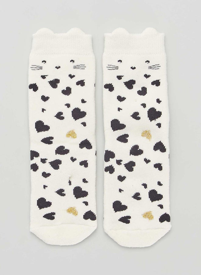 Kiabi Pack of 2 pairs of heart and cat socks  - Image 3