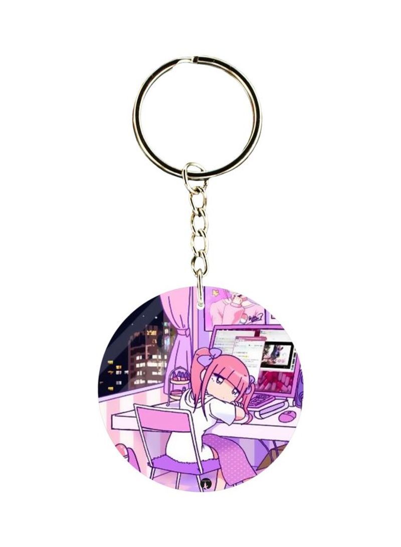 RKN Anime Girl Printed Plastic Keychain