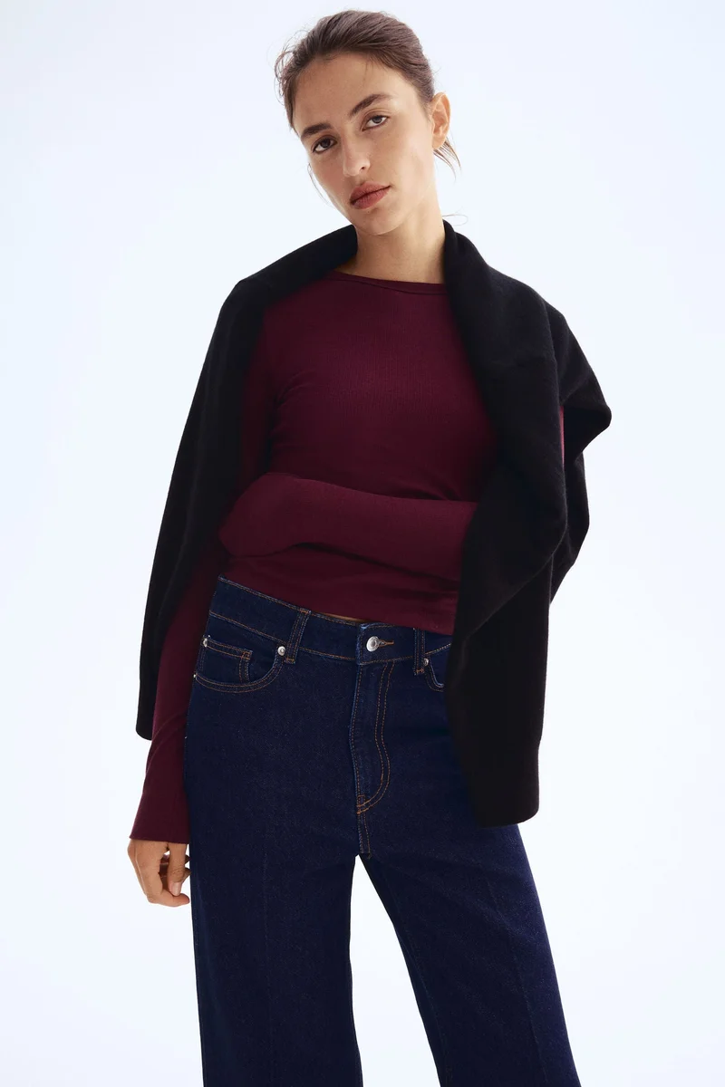 H&M Ribbed modal-blend top