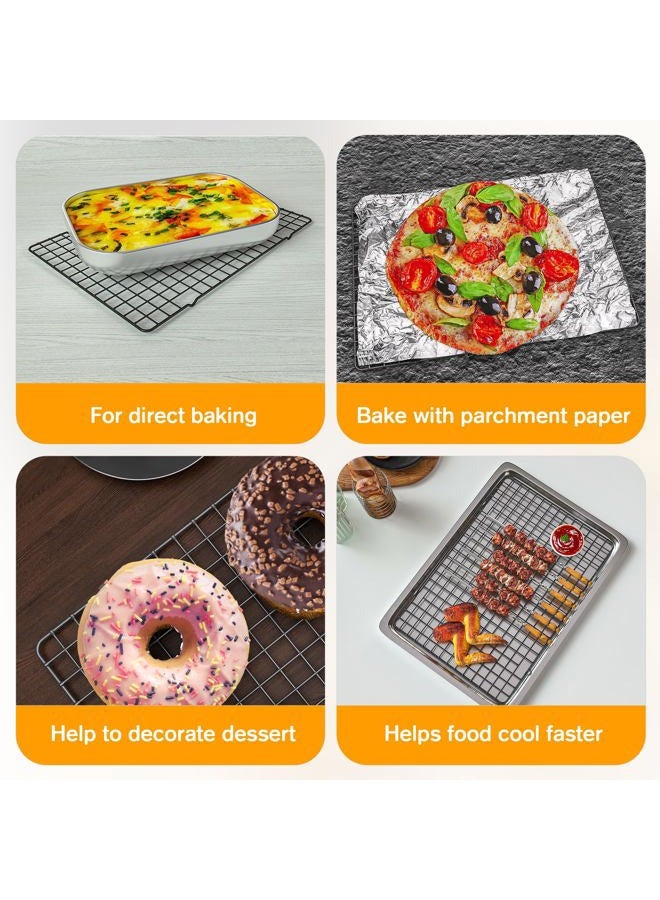 Qukaka 2PCS Cooling Racks for Cooking and Baking -11.65''x16.85''Heavy Duty Stainless Steel Wire Rack for Baking, Grilling, Roasting - Oven & Dishwasher Safe - Fits Half Sheet Pan - Image 4