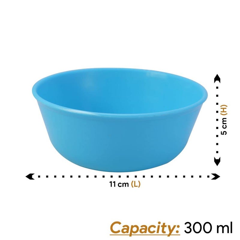 MORVI MORVI Wonder Plastic Sigma 300 Microwave Safe Multipurpose Mixing Bowls Set of 10 pc Bowl 300 ml Blue Cyan Grey Pink Violet Color  - Image 3