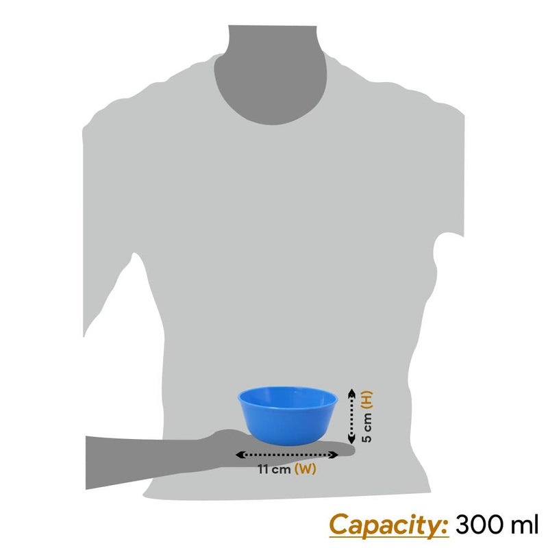 MORVI MORVI Wonder Plastic Sigma 300 Microwave Safe Multipurpose Mixing Bowls Set of 10 pc Bowl 300 ml Blue Cyan Grey Pink Violet Color  - Image 2