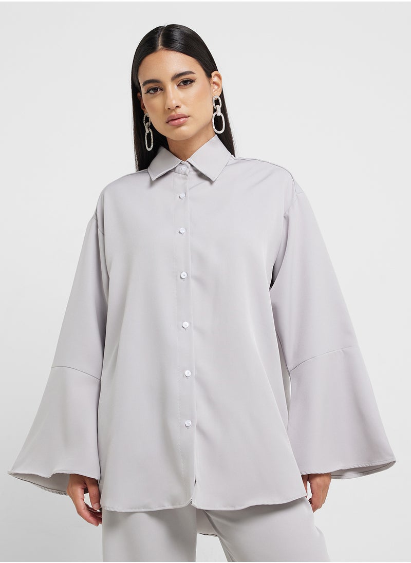hayas closet Button Down Shirt & High Waist Pants  - Image 3