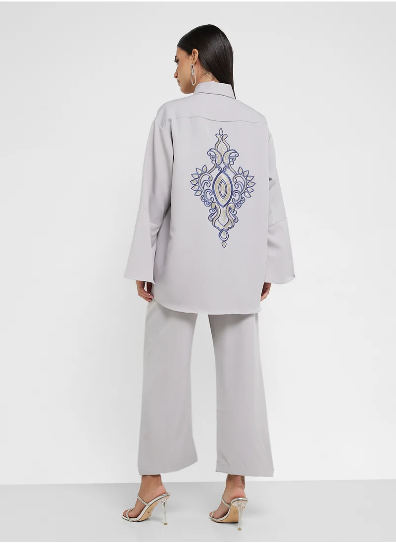 هيا كلوزيت Button Down Blouse & Pants Set