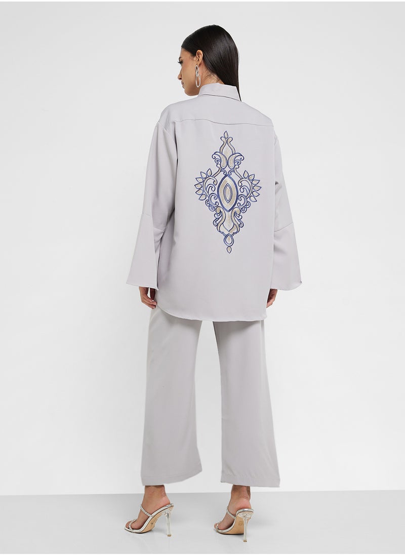 hayas closet Button Down Shirt & High Waist Pants  - Image 2