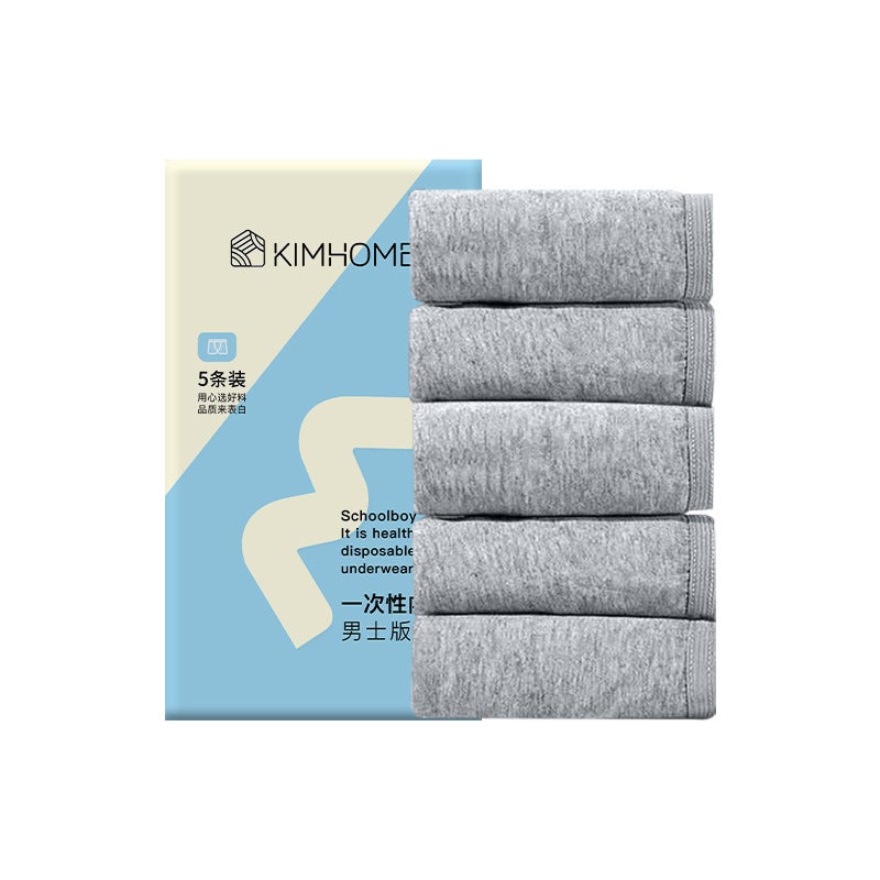Generic Disposable Cotton Mens Underwear Large Size Gray men's boxer [5 pack]