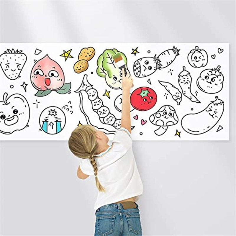 Children's Drawing Roll, Coloring Paper Roll for Kids, DIY Painting Drawing Color Filling Paper, Drawing Paper Roll for Kids (with 12 Colored Pencils,A) - Image 5
