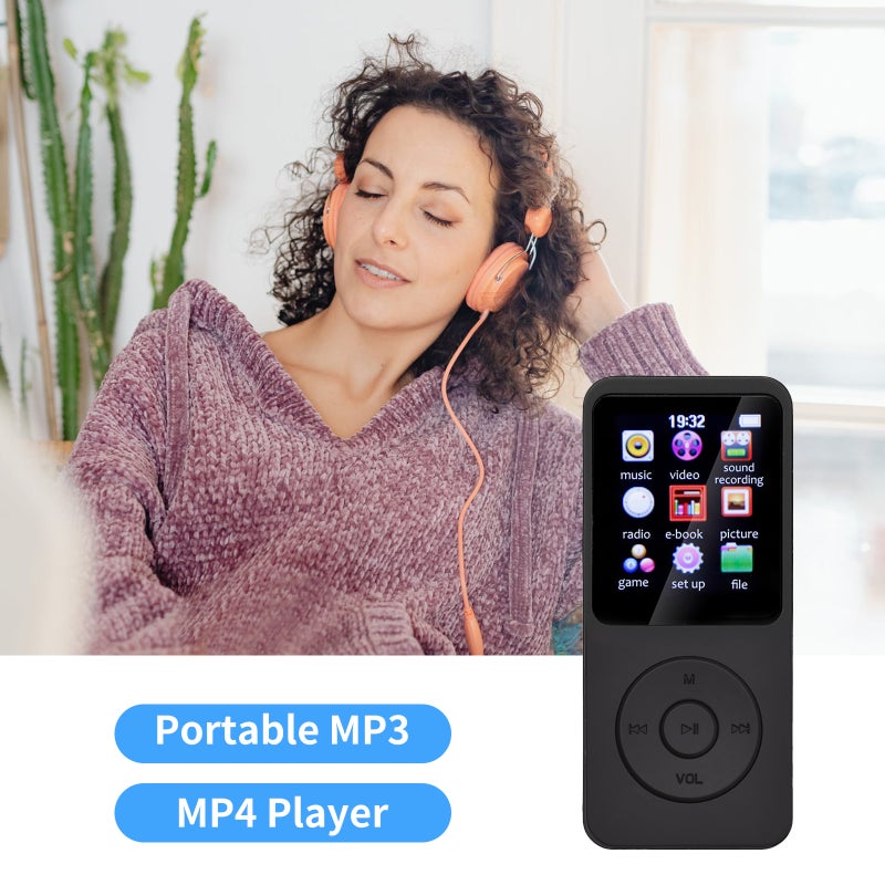 مشغل MP4 محمول بطاقة ذاكرة بسعة 64 جيجابايت - مشغل موسيقى MP3 بشاشة LCD مقاس 1.77 بوصة، مشغل فيديو ومشاهد صور يدعم الموسيقى، راديو FM، الفيديو، الكتاب الإلكتروني، مسجل الصوت - Image 4
