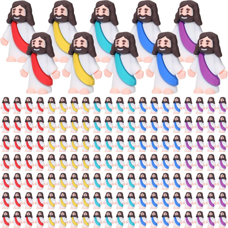Barydat 150 Pack Mini Jesus Figurines Bulk Little Jesus Figures Toy Hide Seek Tiny Christ Savior Doll VBS 2026 Religious Party Favors for Easter Church Sunday School Baptism GiftMulticolor - Image 2