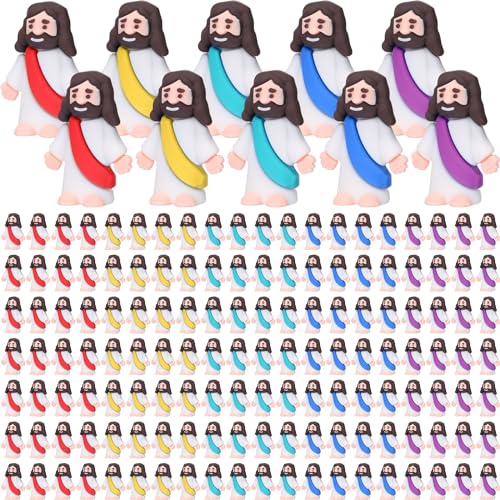 Barydat 150 Pack Mini Jesus Figurines Bulk Little Jesus Figures Toy Hide Seek Tiny Christ Savior Doll VBS 2026 Religious Party Favors for Easter Church Sunday School Baptism GiftMulticolor - Image 1