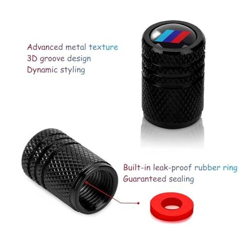 QOMAGO Car M 3 Color Tire Valve stem Covers Tire Valve Stem Caps Metal Material Compatible with X1 X3 X4 X5 X6 X7 3 5 7 Series M3 M4 M5 M6 and More - Image 2