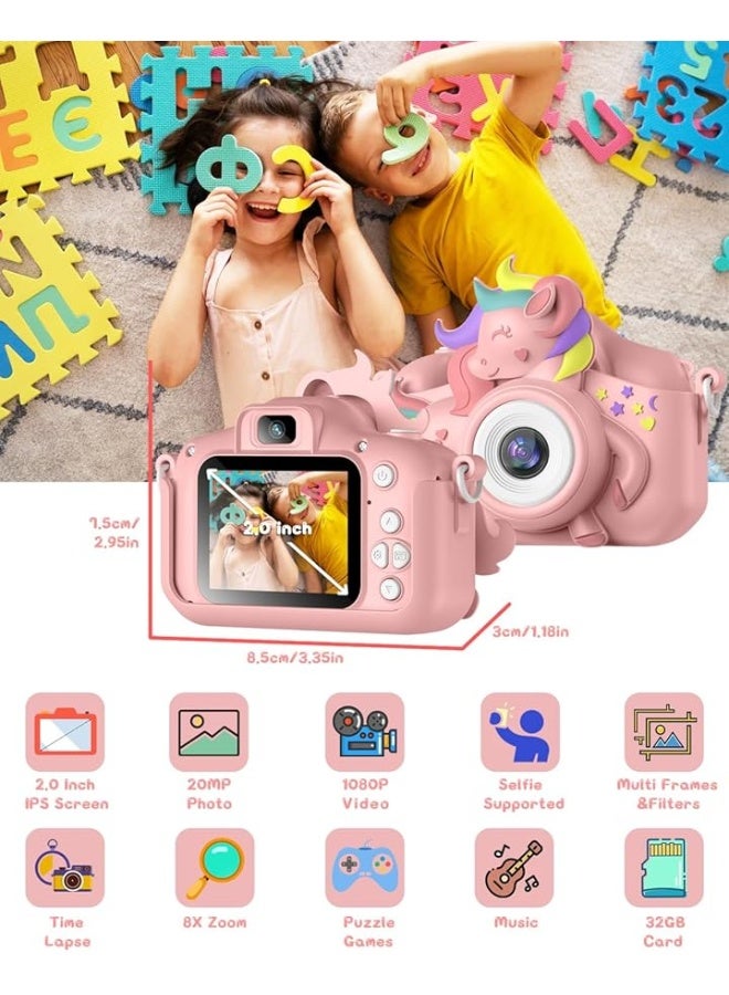 Gofunly Kids Camera for 3-8 Years Old Toddlers Childrens Boys Girls Selfie Camera 20.0 MP HD 1080P IPS Screen Dual Digital Toy Camera for Kids Christmas Birthday Gifts - Image 4