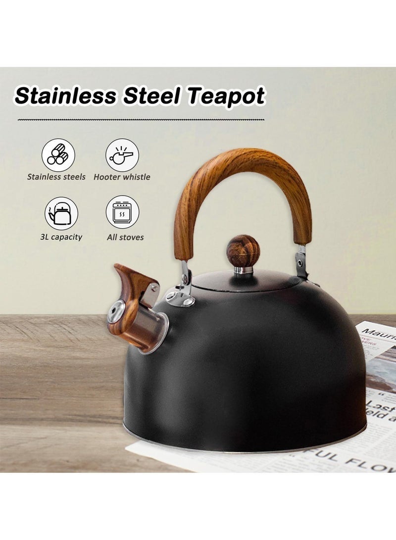 Bukela Stovetop Tea Kettle, 3L Whistling Tea Kettle for Stovetop, Food Grade Stainless Steel Teapot with Ergonomic Handle - Image 3