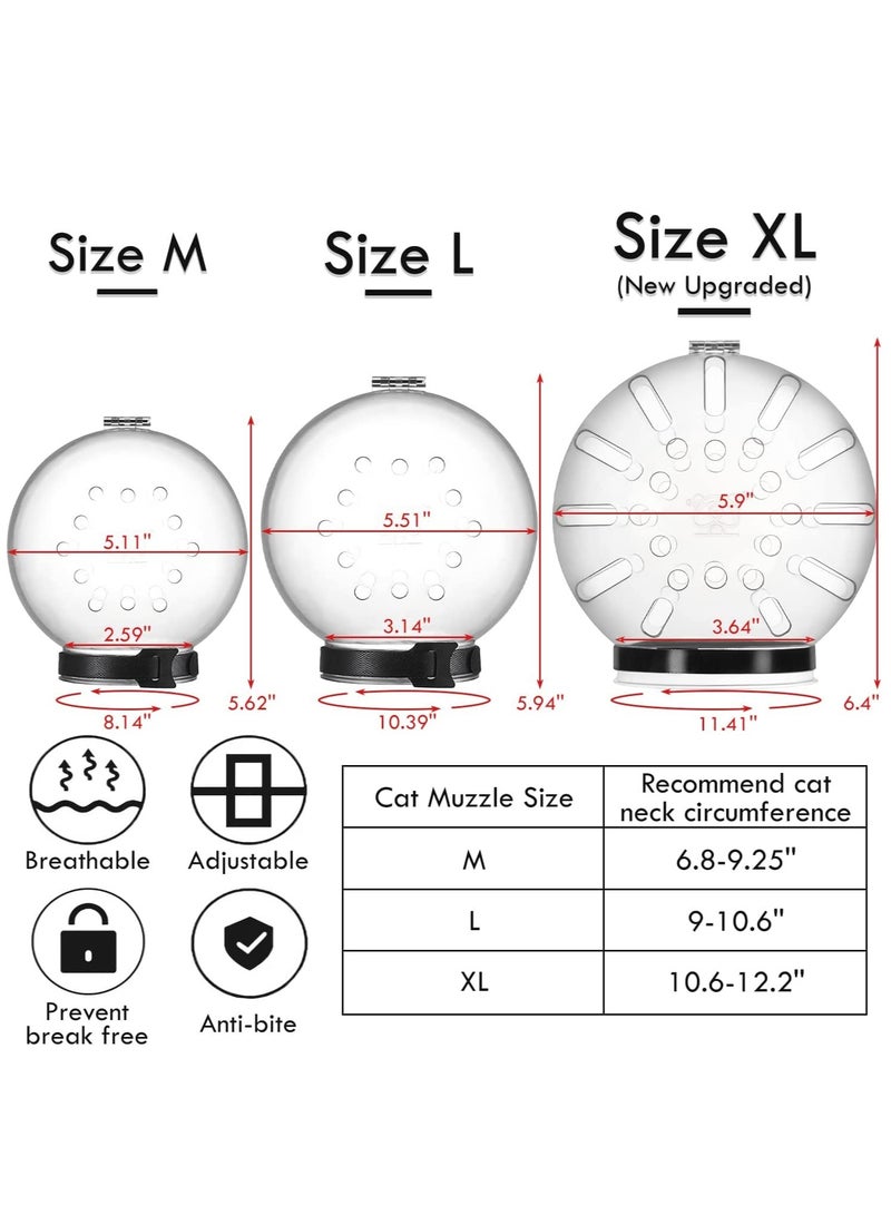 Cat Adjustable Hood, Breathable Cat Helmet, Anti Bite Clear Muzzles for Kitten, Safety Prevent for Small Pets Grooming (Size L for cat Neck Circumference 9-10.6) - Image 4