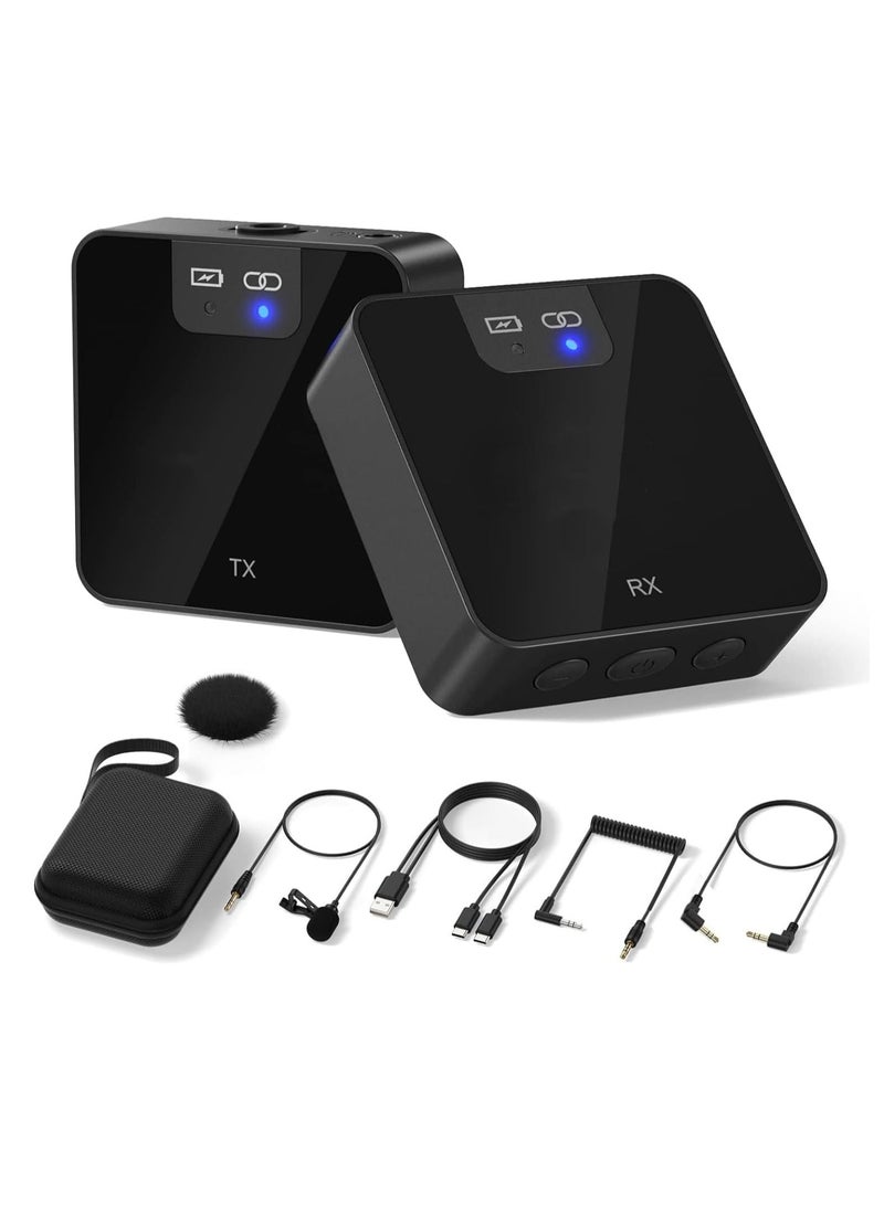 Excefore Wireless Lavalier Microphone System, 2.4GHz Wireless Microphone System with Transmitter & Receiver for DSLR Cameras, Camcorders and Phones, 230ft Range, Lapel Mic for Recording, Teaching - Image 1