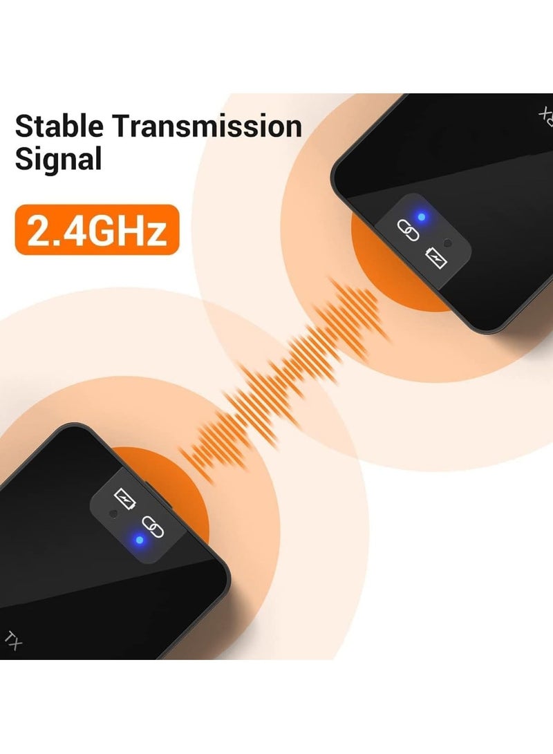 Excefore Wireless Lavalier Microphone System, 2.4GHz Wireless Microphone System with Transmitter & Receiver for DSLR Cameras, Camcorders and Phones, 230ft Range, Lapel Mic for Recording, Teaching - Image 4