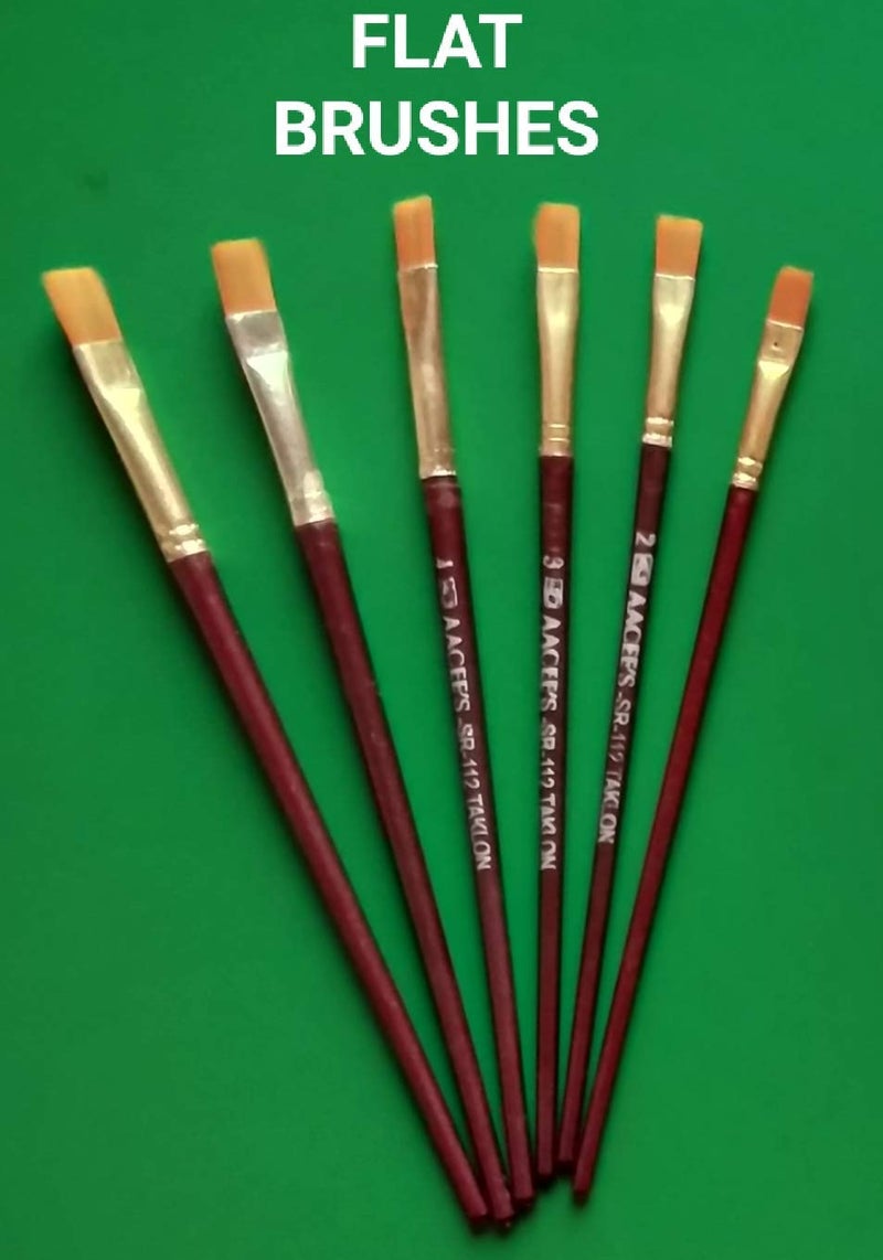 FIRST CLICK Art 12 Wells 301 Kidney Shaped Palette + Set of Flat Painting Brush - Image 2