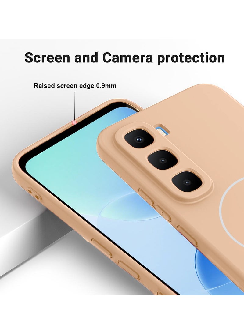 Wtech Infinix Hot 60 Pro+ 2025 Premium Liquid Silicone Compatible With Thin Magsafe Ring Case Cover (MCMPMN) - Gold - Image 4
