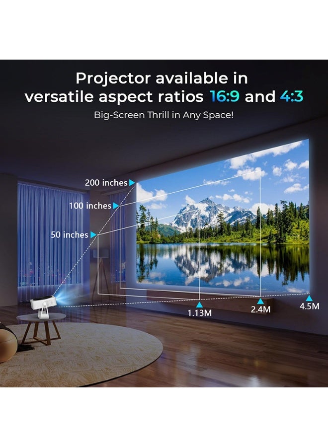 أون جهاز عرض مزود بتقنية واي فاي 6 وبلوتوث، يدعم تصحيح الانحراف التلقائي، يدعم دقة 4K، يعمل بنظام أندرويد 11.0 - Image 4