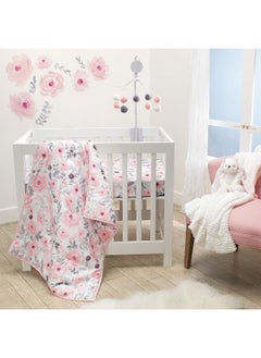 Bedtime Originals Bedtime Originals Blossom Pink Watercolor Floral 3-Piece Mini Crib Bedding Set  - Image 1