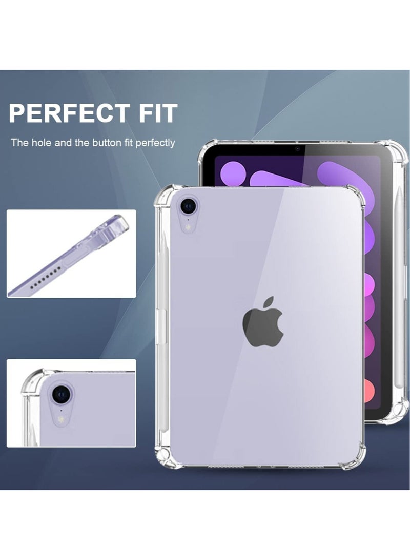 إلترازون Clear Case for iPad Mini 6 (8.3 inch, 2021) with Pencil Holder, Supports 2nd Gen Apple Pencil Charging, Ultra Slim, Lightweight, Soft TPU Back Cover Skin for iPad Mini 6th Generation - Image 5