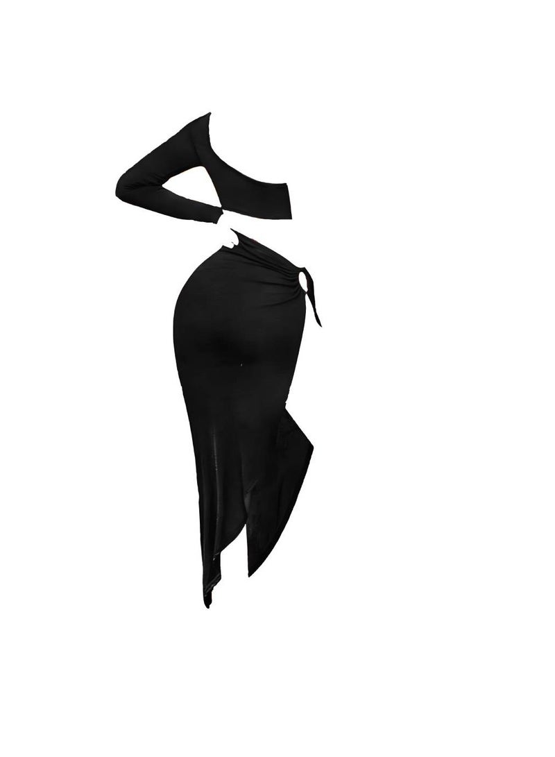 Women’s Lingerie with Open Back Short on One Side and Long on the Other  - Image 2