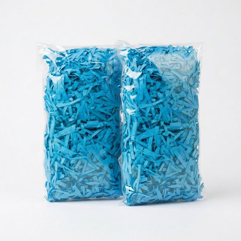 Blue Crinkle Filler Paper - Perfect for Gift Wrapping and Decorating (2 Pack)