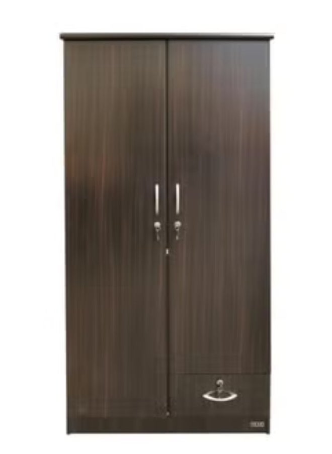 ALWASIT HOME 2 Door Wooden Wardrobe Cabinet Cupboard Engineered Wood With 1 Lockable Drawer Perfect Modern Stylish Heavy Duty  - Image 1