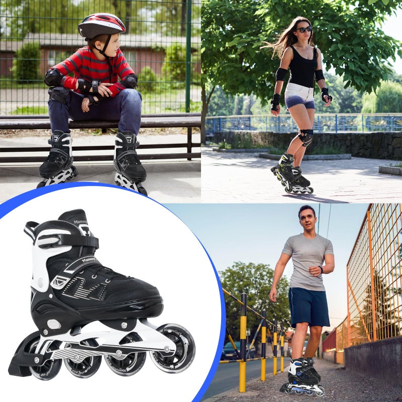 MammyGol Adult Inline Skates for Men Women, Roller Skates with Carbon Steel Bearings, TPR Brake, 3D Mesh, EVA Lining, PVC Upper | Adjustable Size for Better Fit for Beginner - Image 5