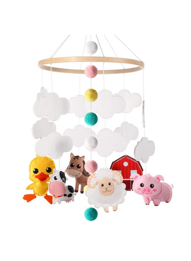 Tudomro Baby Mobile For Crib Woodland Nursery Room Decor Baby Nursery Decor Jungle Animals Crib Mobile Farm Animals Crib Decorations For Baby Woodland Animals Baby Gifts Felt Nursery Mobiles (Cute Style) - Image 1