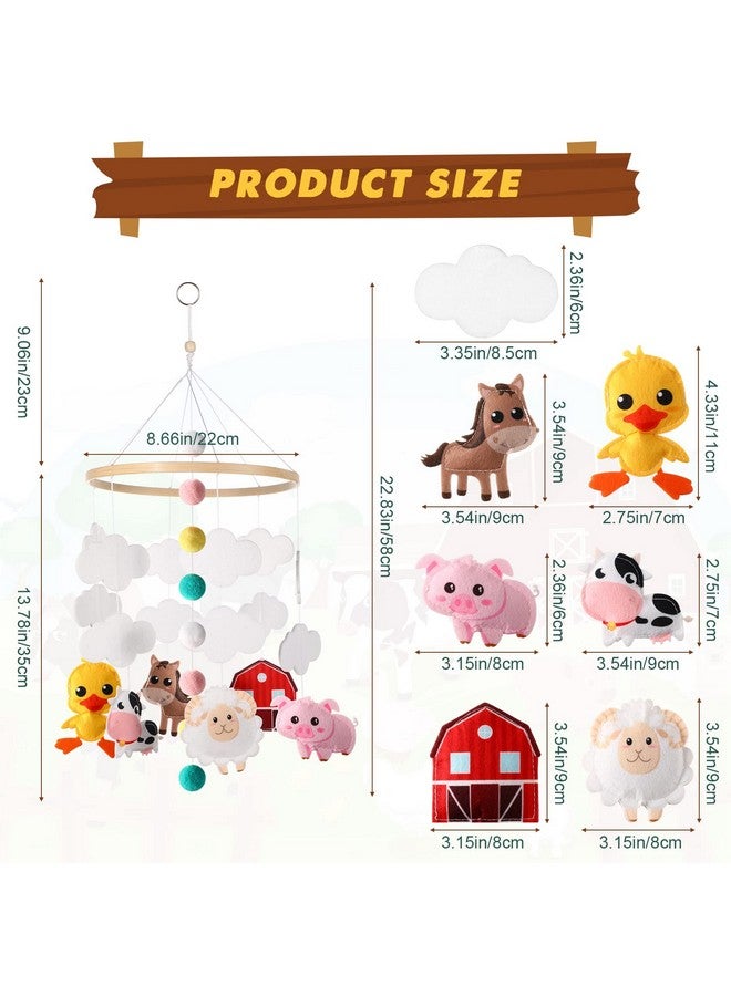 Tudomro Baby Mobile For Crib Woodland Nursery Room Decor Baby Nursery Decor Jungle Animals Crib Mobile Farm Animals Crib Decorations For Baby Woodland Animals Baby Gifts Felt Nursery Mobiles (Cute Style) - Image 3