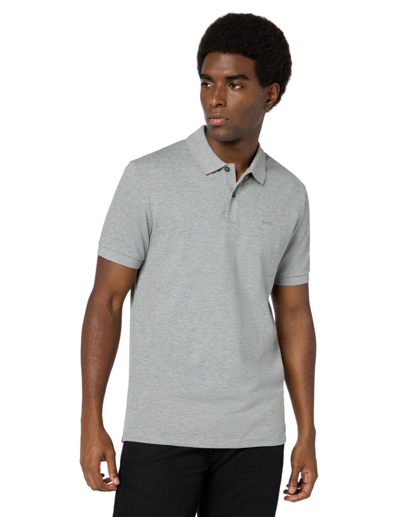BOSS Pallas Polo Shirt Silver Grey - Image 1