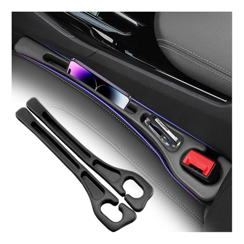 VKQTS 2PCS Upgraded Car Seat Gap Filler,Soft No Drop Seat Guard for Cars with Dual Slot Car Seats Gap Organizer for Storing Items & Filling Gaps,Versatile Between Seats Cars Gaps Filler (Style1) - Image 1