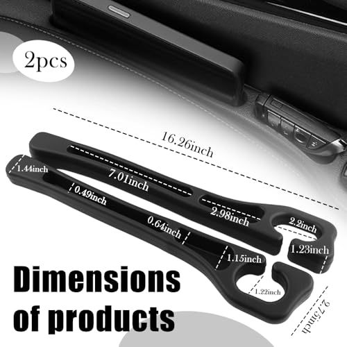 VKQTS 2PCS Upgraded Car Seat Gap Filler,Soft No Drop Seat Guard for Cars with Dual Slot Car Seats Gap Organizer for Storing Items & Filling Gaps,Versatile Between Seats Cars Gaps Filler (Style1) - Image 2