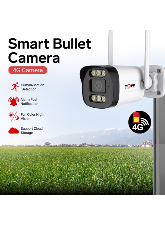 COFE 3MP 4G SIM BASED Security Camera with AI Human Detection, Full Color Night Vision, Two-Way Audio, Mobile Monitoring and TF Card support for indoor and outdoor security. (CF-4G-BP07-3D) - Image 2