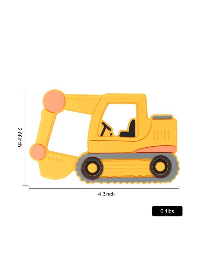 AmazingM Car Series Baby Teething Toysfood Grade Silicone Chew Teether For 3 Months+ Infant Boy And Girltoddler Sensory Chewing Teetherbpa Free. (Excavator Orangeyellow) - Image 5