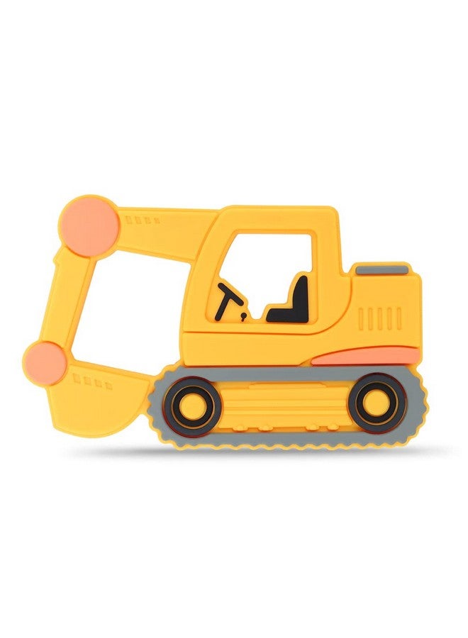 AmazingM Car Series Baby Teething Toysfood Grade Silicone Chew Teether For 3 Months+ Infant Boy And Girltoddler Sensory Chewing Teetherbpa Free. (Excavator Orangeyellow) - Image 2
