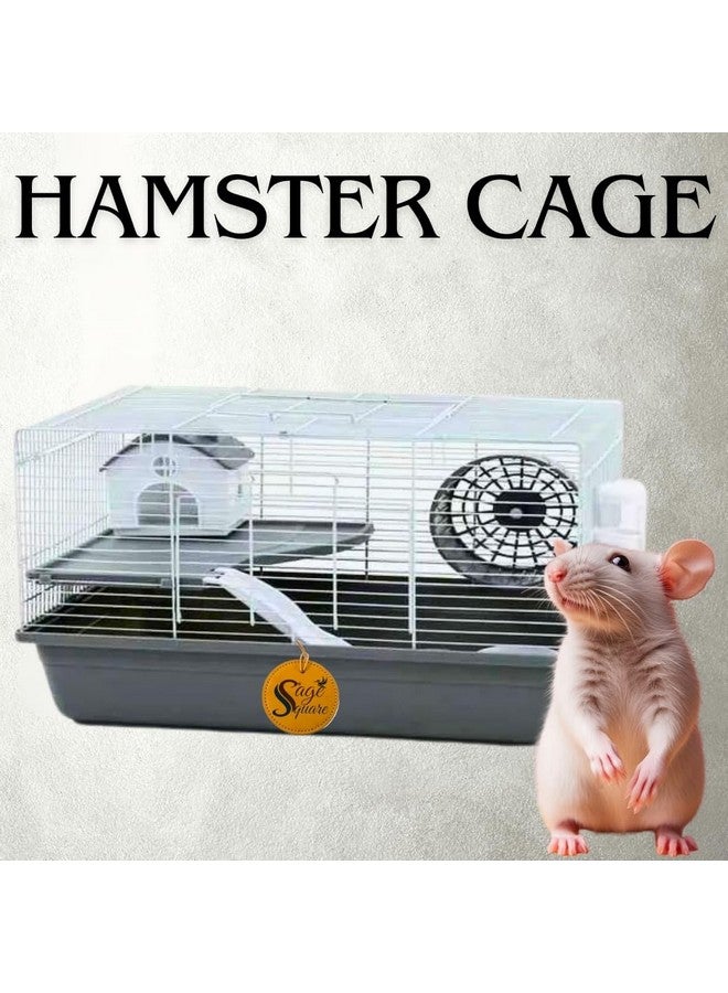 Sage Square Oasis: Single-Story Hamster Habitat With Wheel - Deluxe Retreat For Petite Companions, Expansive Enclosure For Fun And Fitness, Best Haven For Small Pets, Elegant Sanctuary - Image 2