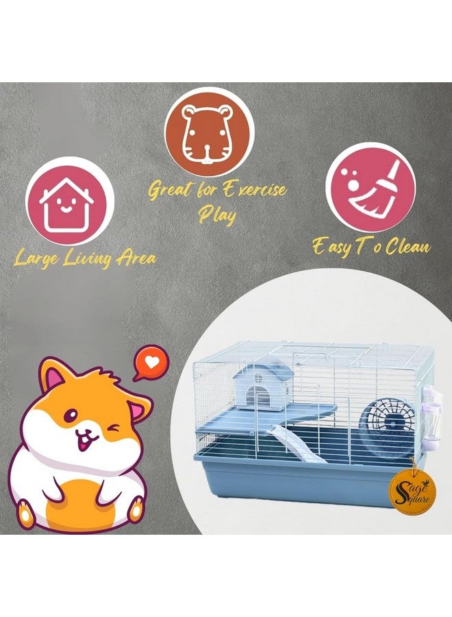Sage Square Oasis: Single-Story Hamster Habitat With Wheel - Deluxe Retreat For Petite Companions, Expansive Enclosure For Fun And Fitness, Best Haven For Small Pets, Elegant Sanctuary - Image 3