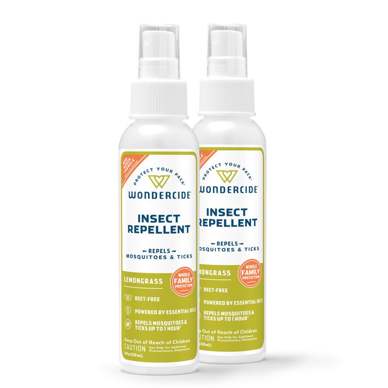 Wondercide - Mosquito, Tick, and Insect Repellent with Natural Essential Oils - DEET-Free Bug Spray and Killer - Safe for Family - Lemongrass 2-Pack of 4 oz Bottle - Image 1