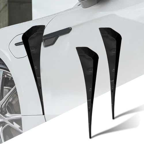 LHDOS 2PCS Car Fenders Side Vents Sticker TPU Waterproof Car Spoiler Kit Air Flow Intake Hole Grille Protection Cover Universal Side Vents Decorative Accessories for Most Cars Black - Image 1