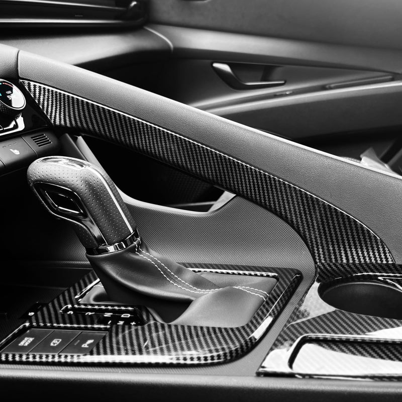 JUIVEEL Carbon Fiber Style Handbrake Trim Cover Center Console Handbrake Trim Compatible with Hyundai Elantra CN7 20212023 NoticeOnly Suitable for Manual EBrake Model