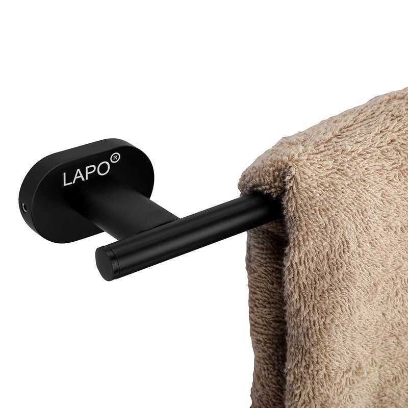 LAPO Stainless Steel 304 Grade Towel Rod for Bathroom Towel Stand Bathroom Accessories Towel Bar Towel Hanger24 inch Black Finish - Image 4