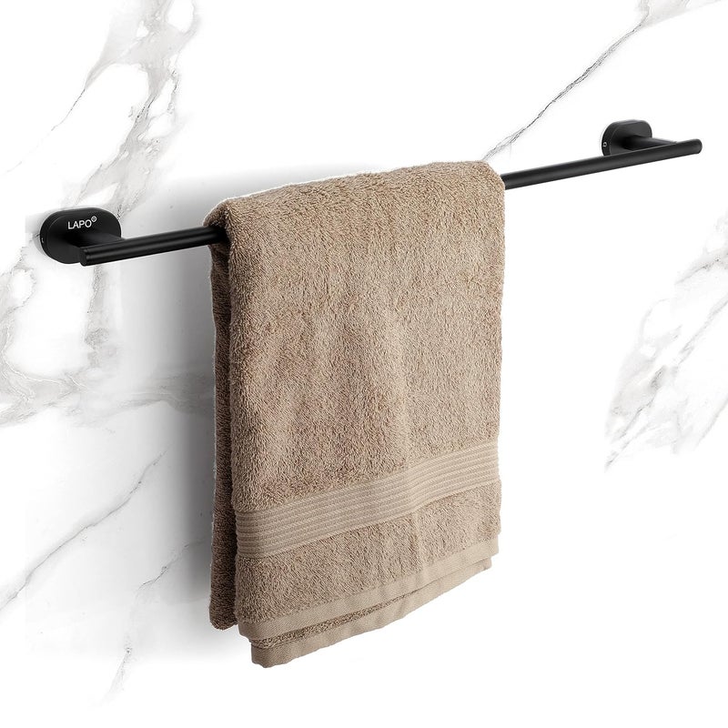 LAPO Stainless Steel 304 Grade Towel Rod for Bathroom Towel Stand Bathroom Accessories Towel Bar Towel Hanger24 inch Black Finish - Image 1