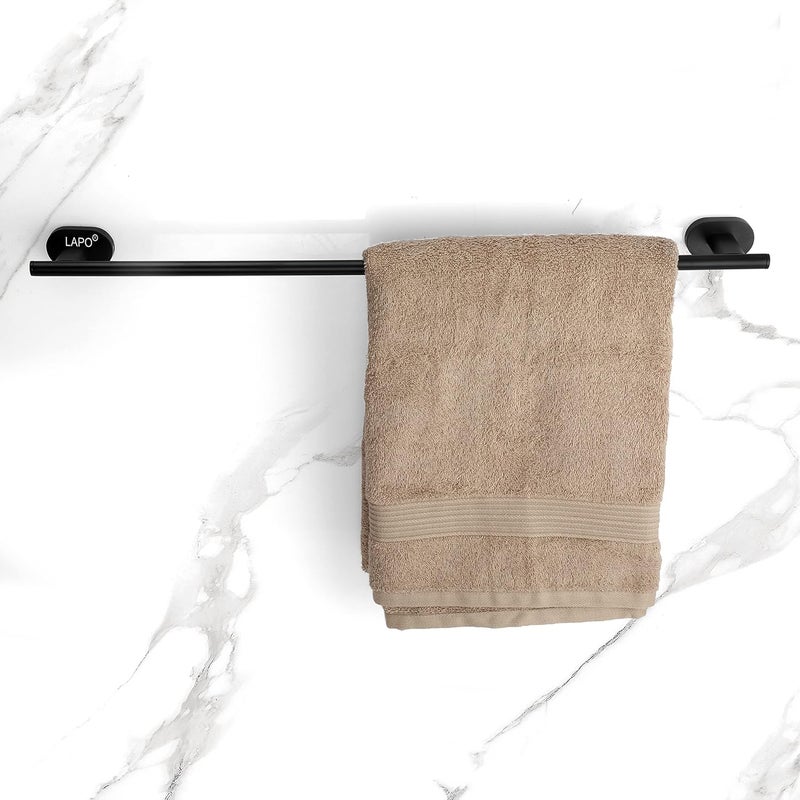 LAPO Stainless Steel 304 Grade Towel Rod for Bathroom Towel Stand Bathroom Accessories Towel Bar Towel Hanger24 inch Black Finish - Image 3