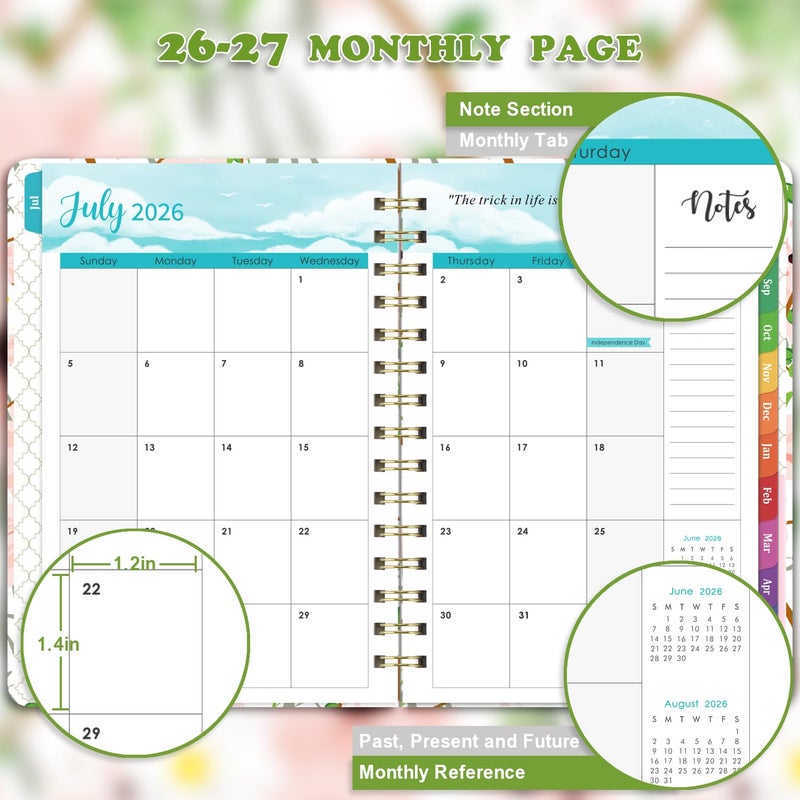 MaaIbok 2026-2027 Planner - Weekly & Monthly Planner 2026-2027 with Tabs, 6.4" x 8.5", Jul 2026 - Jun 2027, Hardcover, Strong Binding, Thick Paper, Back Pocket, Elastic Closure, Inspirational Quotes - Image 3