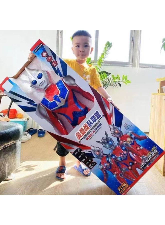 1 M 1 Super Sailor Doll Model Degas Superman Toy Children's Card Transformer Boy's Birthday Gift-Color:60cm  Sound And Light Edition-Send Battery - Image 2